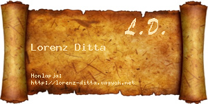 Lorenz Ditta névjegykártya